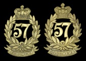 57th (West Middlesex) Regiment Other Ranks Glengarry Badges.
Two good quality brass examples of the pattern shown...