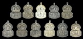 ARP Warden Badges in HM Silver.
Eleven examples of the standard UK pattern, varying dates 1937-1940, all London...