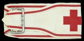 Great War Period Army Medical Service Nurse’s Brassard.
A scarce and fine quality example in white and red linen...