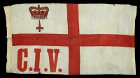 City of London Imperial Volunteers Flag.
A very rare printed linen example probably used to determine Company Lines...