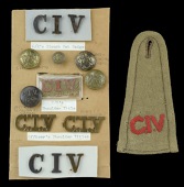 City of London Imperial Volunteers Insignia.
Comprising a single khaki cloth epaulette with red embroidered...