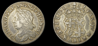 XVII: Copies of Cromwell Coins, Shilling, 1658, laureate bust left, rev. crowned shield, edge hand-grained,...