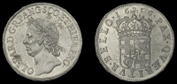 XVII: Copies of Cromwell Coins, Pattern or Trial Broad of 20 Shillings, 1656, a cast copy in pewter, similar, edge...