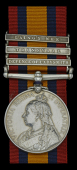 Queen’s South Africa 1899-1902, 3 clasps, Defence of Ladysmith, Transvaal, Laing’s Nek (28172 Corpl: T. Lewis....
