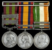Three: Private W. Trenholm, Duke of Cornwall’s Light Infantry

India General Service 1895-1902, 2 clasps, Punjab...