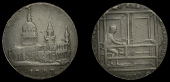 London, Aldersgate Street, Michael and Harry Oppenheim, Halfpenny, 1797, frontal elevation of St Paul’s Cathedral,...