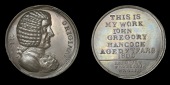 Warwickshire, Birmingham, John Gregory Hancock, Halfpenny or medal, 1800, bust right, sir original around, rev. this...