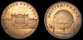 Essex, Wanstead, Skidmore’s Globe series, Penny, 1797, frontal elevation of Wanstead House, rev. globe, edge i...