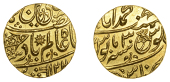 East India Company, Bengal Presidency, Benares Mint: First phase, gold Mohur in the name of ‘Shah ‘Alam II...