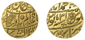 East India Company, Bengal Presidency, Benares Mint: First phase, gold Mohur in the name of ‘Shah ‘Alam II...