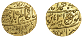 East India Company, Bengal Presidency, Benares Mint: First phase, gold Mohur in the name of ‘Shah ‘Alam II...