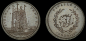 Worcestershire, Evesham, Thomas Thompson, Skidmore’s Penny, 1796, frontal elevation of Abbot’s Tower, rev. tt...
