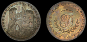 Worcestershire, Dudley, Edward Davies, Skidmore’s Penny, view of the ruined tower of Dudley Castle, rev. from the...