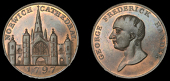 Norfolk, Norwich, Joseph Hardingham, Kempson’s Halfpenny, 1797, view of Norwich Cathedral, rev. bust of Frederick...