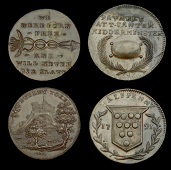 Worcestershire, Dudley, Spence’s mule Halfpenny, distant view of Dudley Castle, rev. caduceus, 12.47g/5h (DH 11);...