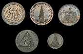 Warwickshire, Birmingham, William Lutwyche, Halfpenny, 14.53g/6h (DH 219), Farthing, 4.79g/6h (DH 482); James...