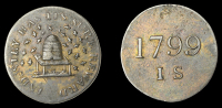 Warwickshire, Birmingham, Workhouse, One Shilling, 1799, bee-hive and bees, rev. date and value, edge plain,...