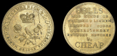Lothian (Midlothian), Edinburgh, Robert Sanderson & Co, brass Halfpenny, crowned rose and thistle, rev. sells all...