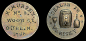 Co Dublin, Dublin, M. Murphy, Farthing, legend, rev. cask, bottle and glass, dealer in whisky, edge plain, 6.65g/6h...