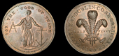 Co Dublin, Dublin, Prattent’s mule Halfpenny, from the same obv. die as previous, rev. Prince of Wales’ plumes,...
