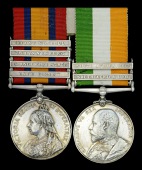 Pair: Private C. F. Moon, 1st Volunteer Battalion, Middlesex Regiment and City of London Imperial Volunteers, later...