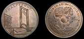 London, High Holborn, Skidmore’s mule Halfpenny, guillotine, rev. conjoined busts of Louis XVI and Marie...