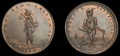 London, High Holborn, Skidmore’s mule Halfpenny, 1796, Free Born Briton, rev. French Republican, edge grained but...