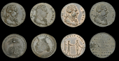 Unlocalised issues, Spence’s mule Halfpence (4), bust of Charles Fox right, revs. caduceus, 7.99g/6h (DH Middlesex...