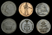 Unlocalised issues, Spence’s mule Halfpence (3), sailor, rev. crowned anchor and hearts, 12.21g/5h (DH Middlesex...