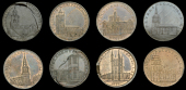 London, Skidmore’s Churches, Halfpence (8), Cornhill, St Michael’s, 12.14g/12h (DH 573a), St Peter’s,...