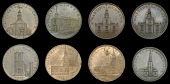 London, Skidmore’s Churches, Halfpence (8), Ludgate, St Martin’s (2), with buildings at sides of church,...