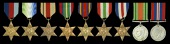 1939-45 Star; Atlantic Star; Africa Star; Pacific Star; Burma Star; Italy Star; France and Germany Star; Defence...