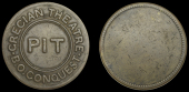 Theatre and Entertainment, HACKNEY, Grecian Theatre, uniface brass, grecian theatre b.o. conquest around pit, 41mm,...
