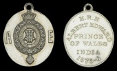 Visit of the Prince of Wales to India 1875-76, small silver medalet, 24x21mm., with integral loop for suspension but...