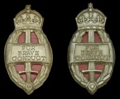 King’s Commendation for Brave Conduct, plastic pin-backed badge, together with another but this lacking pin, very...