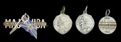 Boer War Patriotic badges (4), ‘Majuba wiped out 1900’ silver and enamel pin-backed badge, approx....