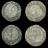 Elizabeth I (1558-1603), Sixth issue, Shillings (2), both mm. woolpack (over tun on obv.[?]), bust 6B, read elizab d...
