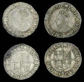 Elizabeth I (1558-1603), Sixth issue, Shillings (2), both mm. woolpack, bust 6B, reads elizab d g ang fr et hib...