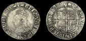 Elizabeth I (1558-1603), Sixth issue, Shilling, mm. key (over woolpack on obv.), woolpack on rev., bust 6B, reads...