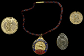 Miscellaneous, MARYLEBONE, Marylebone Penny Readings, oval copper-washed fob, crowned Garter inscribed the...