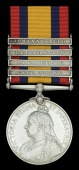 The well-documented Q.S.A. awarded to Private W. Woodford, 13th Middlesex (Queens Westminster) Rifle Volunteers and...