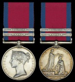 Military General Service 1793-1814, 2 clasps, Busaco, Albuhera (W. Saddler, Drumr. 57th Foot) edge bruise, otherwise...