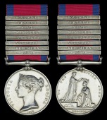 Military General Service 1793-1814, 8 clasps, Busaco, Albuhera, Vittoria, Pyrenees, Nivelle, Nive, Orthes, Toulouse...