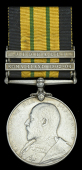 Africa General Service 1902-56, 2 clasps, Somaliland 1902-04, Jidballi (7420 Pte. H. Thomas. Middlesex Regt.) heavy...