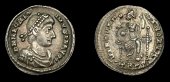 Roman Imperial Coinage, Magnus Maximus, Siliqua, Trier, 383-8, pearl-diademed and draped bust right, rev. Roma...