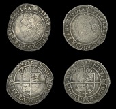 Elizabeth I (1558-1603), Third issue, Threepences (2), both 1566, mm. portcullis (possibly over rose on obv.), bust...
