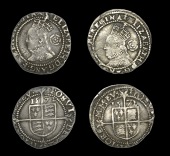 Elizabeth I (1558-1603), Fourth issue, Threepences (2), both 1572, mm. ermine, bust 4D, read elizabeth d g ang fr et...