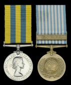 Pair: Private R. Grundy, Middlesex Regiment

Korea 1950-53, 1st issue (22517006 Pte. R. Grundy. Mx.); U.N. Korea...