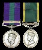 Pair: Sergeant W. G. Hinge, Middlesex Regiment

General Service 1918-62, 1 clasp, Palestine 1945-48 (6206979 Sjt....