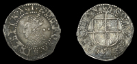 Elizabeth I (1558-1603), Seventh issue, Halfgroat, mm. 1, bust 6F, reads e d g rosa sine spina, normal mark of...